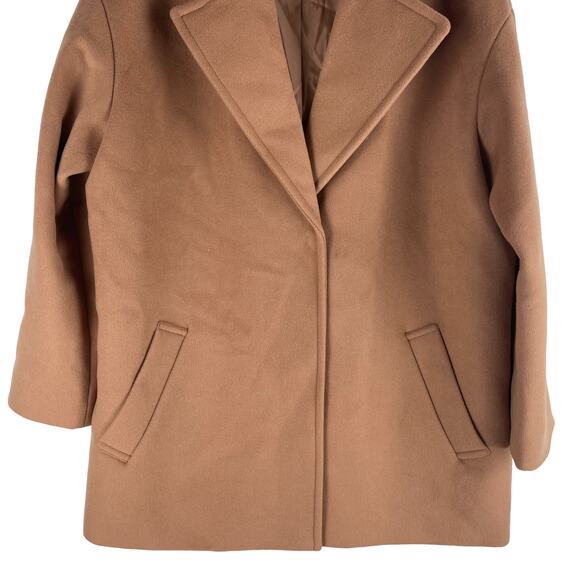 Express Wool Blend Cocoon Coat Snap Button Camel Tan Size L - Picture 5 of 9
